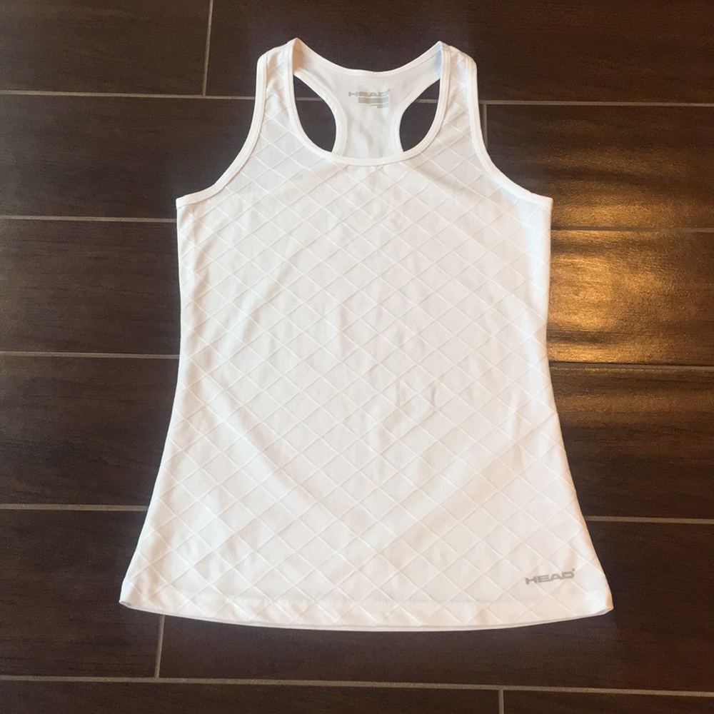 Head White Athletic Tennis Tank Top Quilt Design